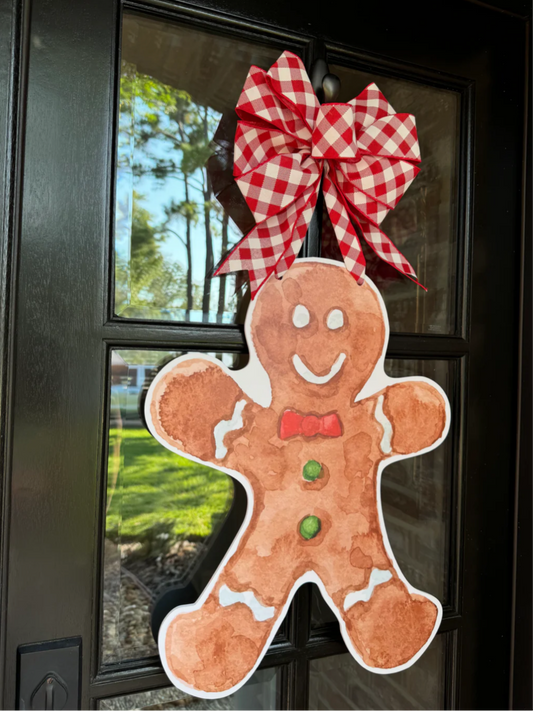 Christmas Gingerbread Man Door Hanger