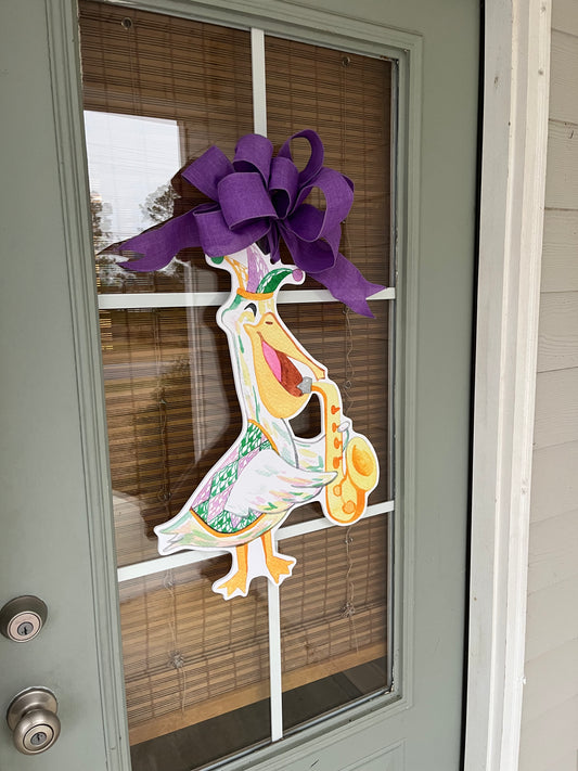 Phillipe The Mardi Gras Pelican Door Hanger